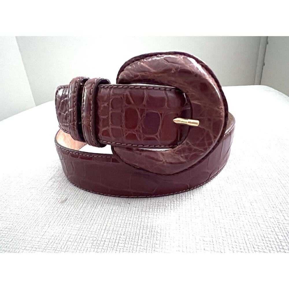 Takashimaya New York Belt Genuine American Alligator Waist Made In Italy luxury